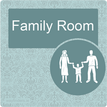 Load image into Gallery viewer, Dementia Friendly Signage Family Room Door Sign Blue
