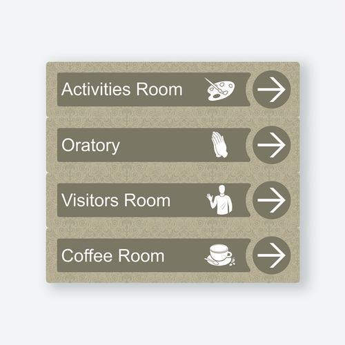 Directional Dementia Sign - Sage Brown - Signage for Care
