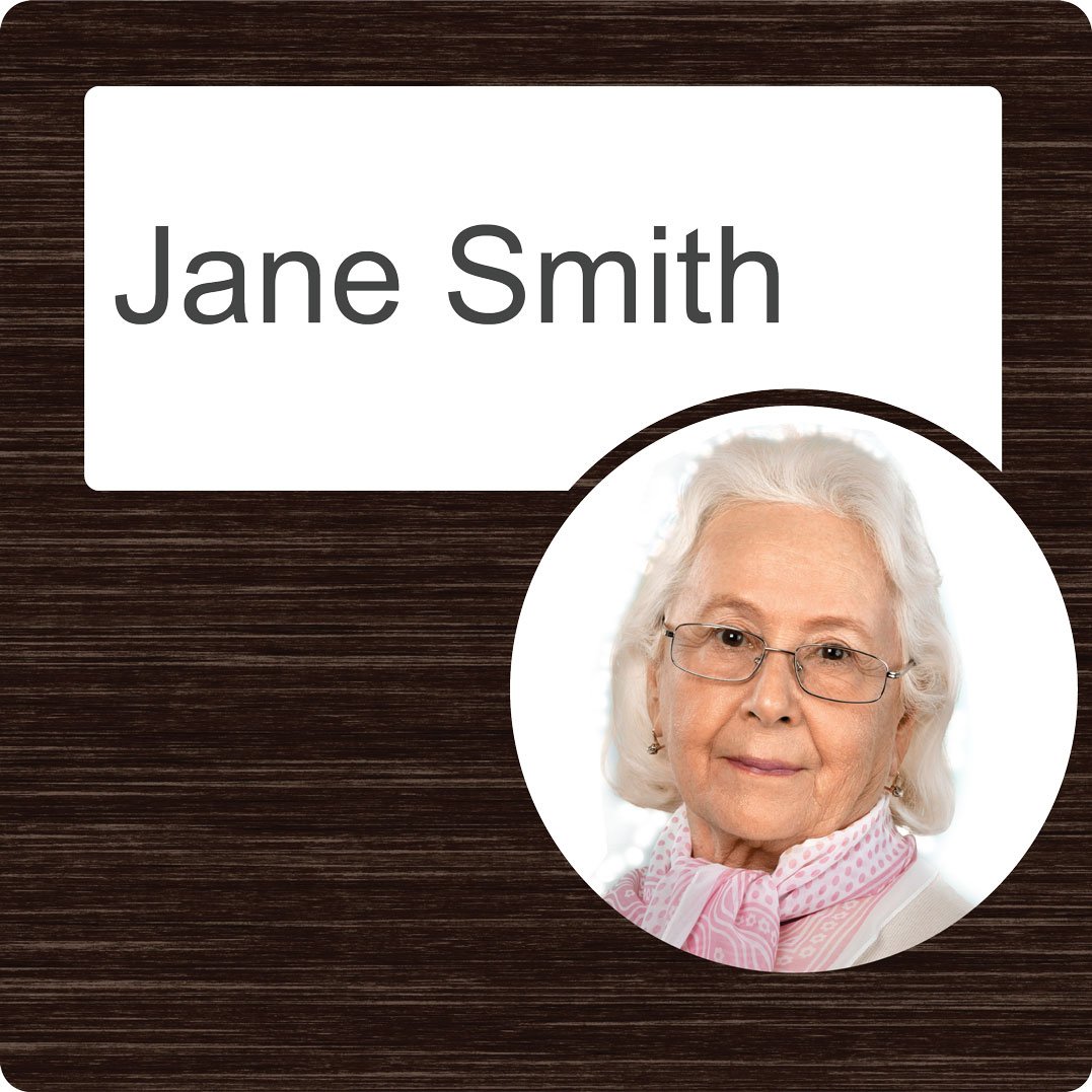 Dementia Friendly Paper Insert Sign Walnut Signage for Care