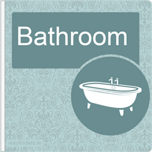 Load image into Gallery viewer, Dementia Friendly Sign Projecting Bathroom Sign Blue
