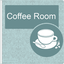 Load image into Gallery viewer, Dementia Friendly Sign Projecting Coffee Room Sign Blue
