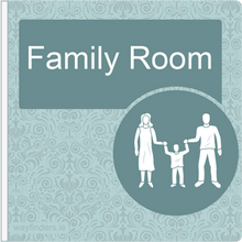 Load image into Gallery viewer, Dementia Friendly Sign Projecting Family Room Sign Blue

