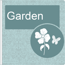 Load image into Gallery viewer, Dementia Friendly Sign Projecting Garden Sign Blue

