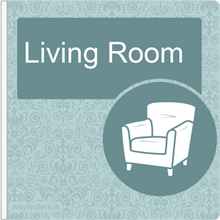 Load image into Gallery viewer, Dementia Friendly Sign Projecting Living Room Sign Blue
