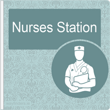 Load image into Gallery viewer, Dementia Friendly Sign Projecting Nurses Station Sign Blue
