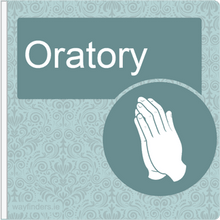 Load image into Gallery viewer, Dementia Friendly Sign Projecting Oratory Sign Blue
