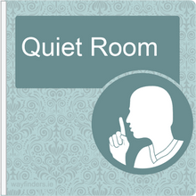Load image into Gallery viewer, Dementia Friendly Sign Projecting Quiet Room Sign Blue
