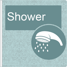 Load image into Gallery viewer, Dementia Friendly Signage Projecting Shower Sign Blue
