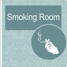 Load image into Gallery viewer, Dementia Friendly Sign Projecting Smoking Room Sign Blue
