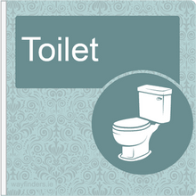 Load image into Gallery viewer, Dementia Friendly Sign Projecting Toilet Sign Blue
