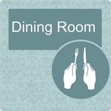 Load image into Gallery viewer, Dementia Friendly Sign Dinning Room Door Sign Blue
