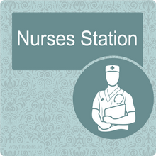 Load image into Gallery viewer, Dementia Friendly Care Home Door Sign Nurses Station Blue
