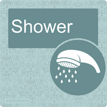 Load image into Gallery viewer, Dementia Friendly Signage Room Sign Shower Blue
