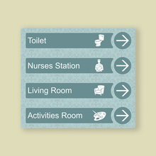 Load image into Gallery viewer, Dementia Friendly Directional Signs For Care Homes Blue

