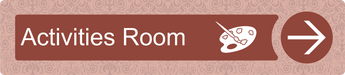 Dementia Friendly Signage Activities Directional Sign Red