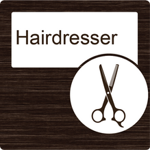 Load image into Gallery viewer, Dementia Friendly Hairdresser Door Sign
