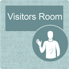 Load image into Gallery viewer, Dementia Friendly Signage Visitors Room Sign Blue
