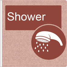 Load image into Gallery viewer, Dementia Friendly Projecting Shower Sign
