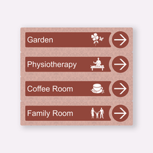 Load image into Gallery viewer, Dementia Friendly Signage Directional Care Home Signs Red
