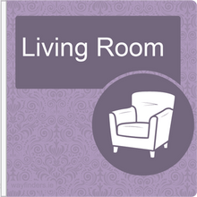 Load image into Gallery viewer, Dementia Friendly Projecting Living Room Sign
