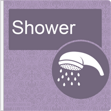 Load image into Gallery viewer, Dementia Friendly Projecting Shower Sign
