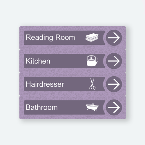 Dementia Friendly Signage Directional Care Home Sign purple