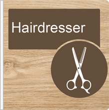 Load image into Gallery viewer, Dementia Friendly Projecting Hairdresser Sign
