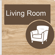 Load image into Gallery viewer, Dementia Friendly Projecting Living Room Sign
