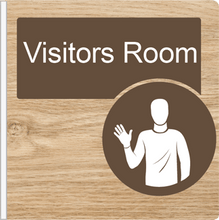 Load image into Gallery viewer, Dementia Friendly Projecting Visitors Room Sign
