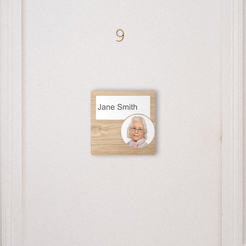 Dementia Friendly Signage Personalised Room Sign Oak