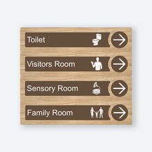 Load image into Gallery viewer, Dementia Friendly Signage Directional Care Home Signage Oak
