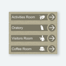 Load image into Gallery viewer, Directional Dementia Sign - Sage Brown - Signage for Care
