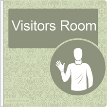 Load image into Gallery viewer, Dementia Friendly Projecting Visitors Room Sign
