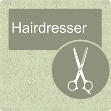 Load image into Gallery viewer, Dementia Friendly Hairdresser Door Sign
