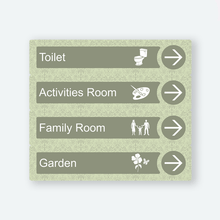 Load image into Gallery viewer, Directional Dementia Sign - Veridian Green - Signage for Care
