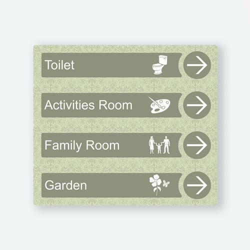Directional Dementia Sign - Veridian Green - Signage for Care