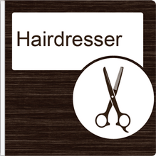 Load image into Gallery viewer, Dementia Friendly Projecting Hairdresser Sign
