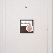 Load image into Gallery viewer, Dementia Friendly Signage Personalised Room Sign Walnut
