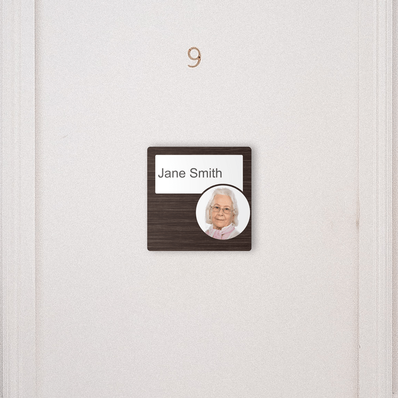 Dementia Friendly Signage Personalised Room Sign Walnut