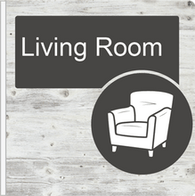 Load image into Gallery viewer, Dementia Friendly Projecting Living Room Sign
