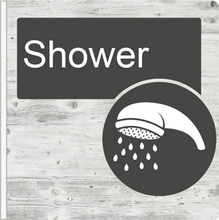 Load image into Gallery viewer, Dementia Friendly Projecting Shower Sign
