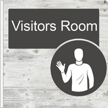 Load image into Gallery viewer, Dementia Friendly Projecting Visitors Room Sign
