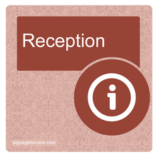 Load image into Gallery viewer, Dementia Door Sign - Garnet Red - Signage for Care
